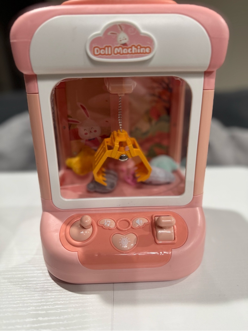 Rabbit Fun Doll Machine | Kids Pink 12.5in Mini Crane Plush Machine